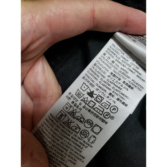 Levis 505 Jeans Size 14 Womens Black Pants Ladies Mid Rise Straight Cropped - Picture 4 of 15